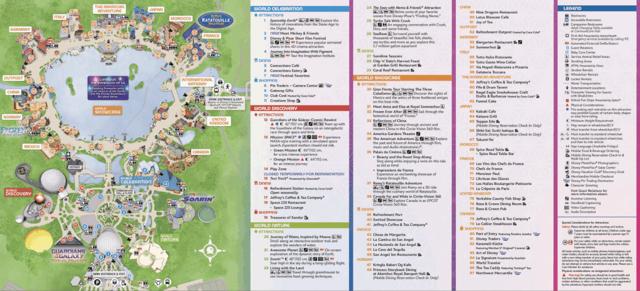 2025 EPCOT Map Walt Disney World WDW Magazine