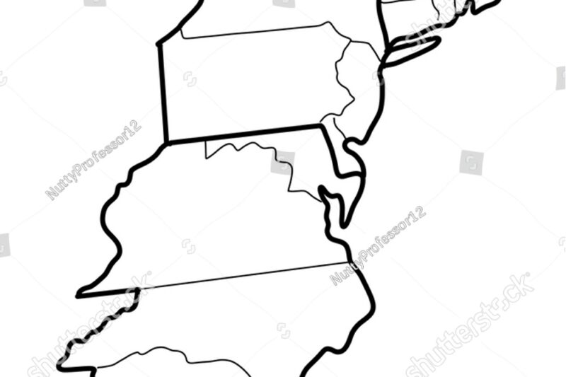 Map Thirteen Colonies Printable