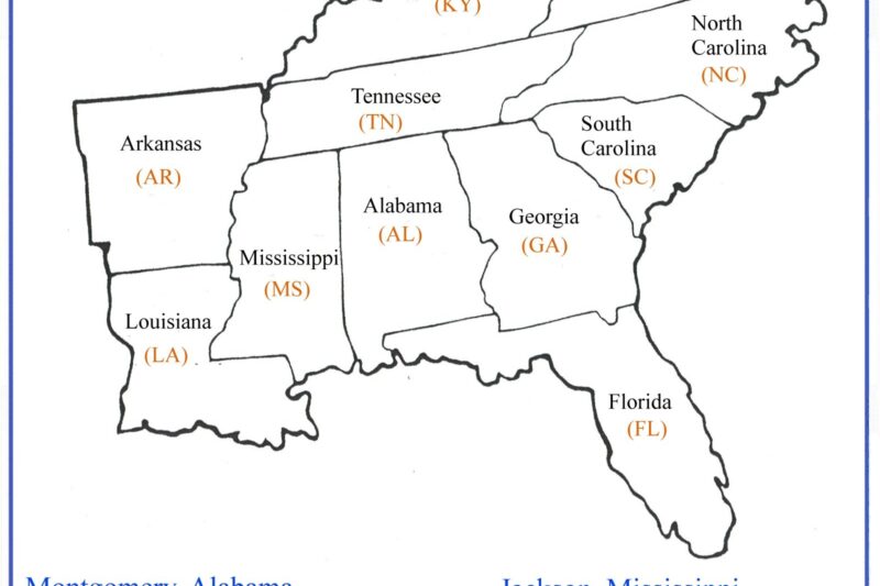 Southeast Region Map Printable