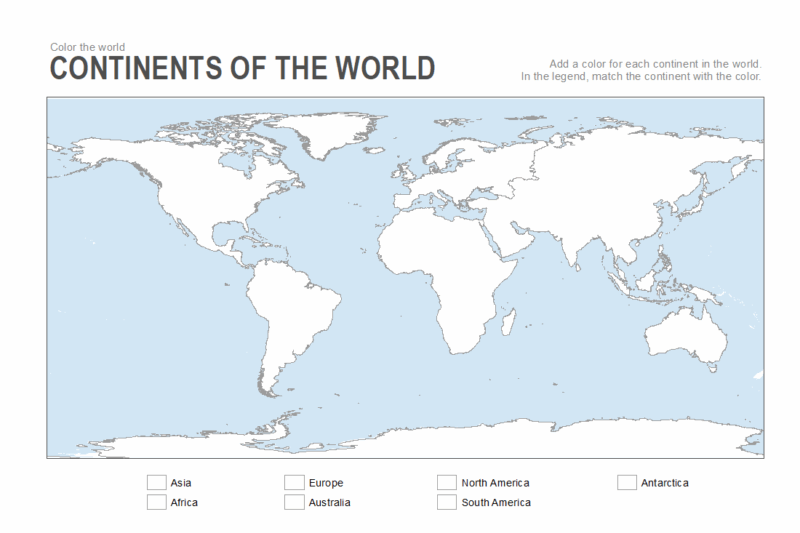 Blank Continents And Oceans Map Printable