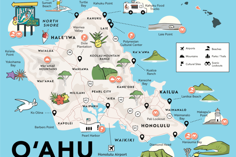 Oahu Map Printable