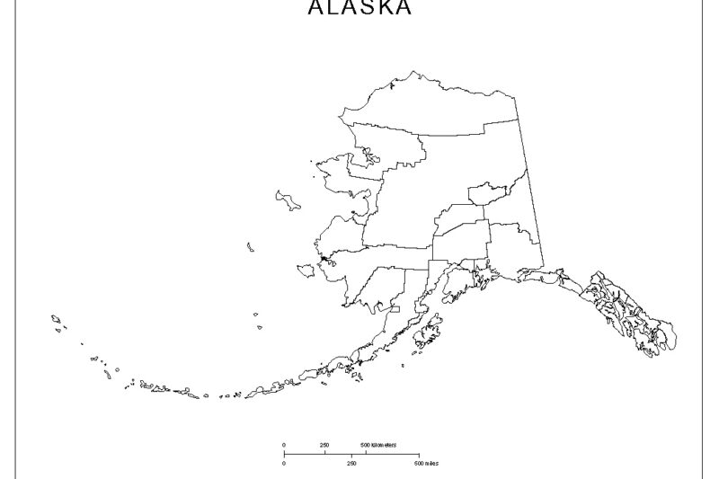 Free Printable Map Alaska Blank