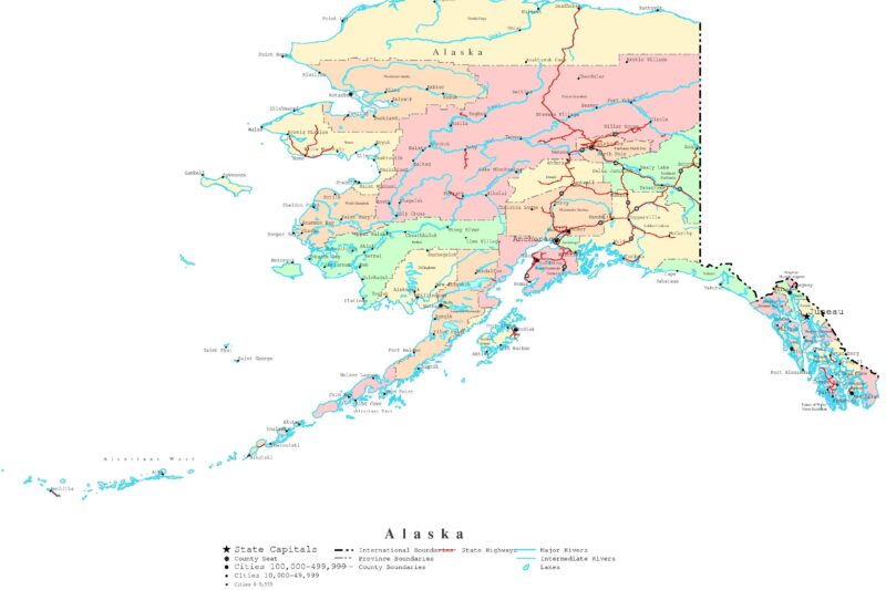 Alaska Printable Map