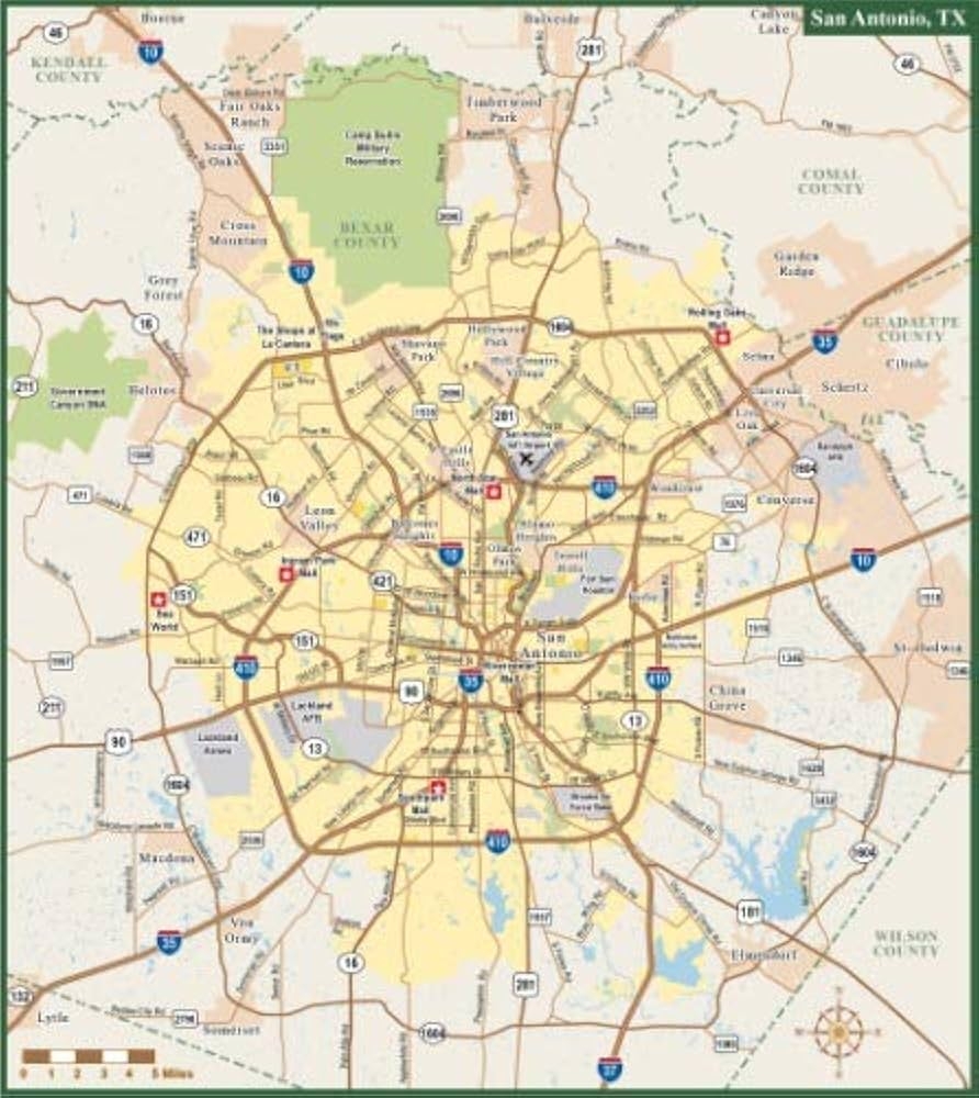 Printable Map Of San Antonio Tx