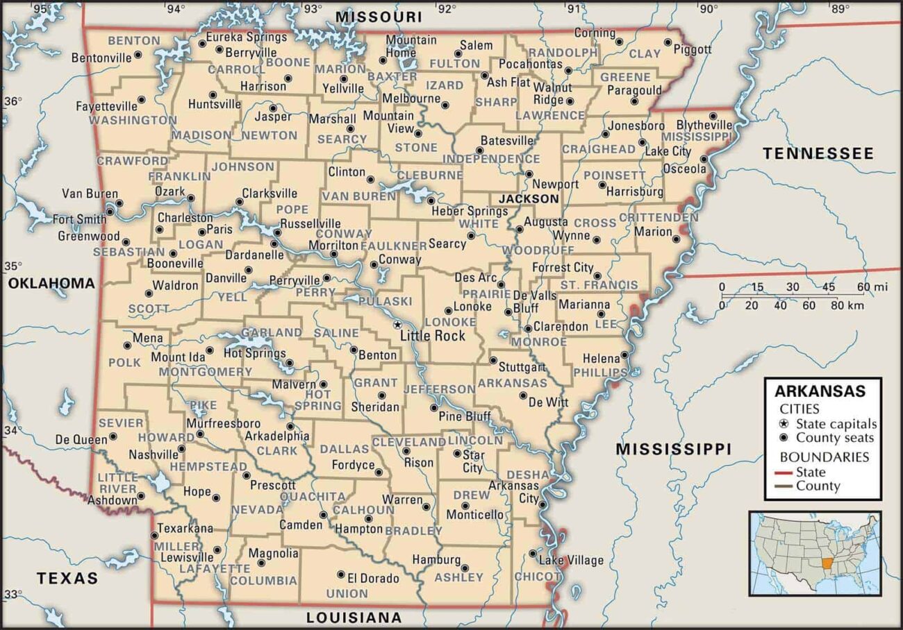 Arkansas County Maps Interactive History U0026 Complete List