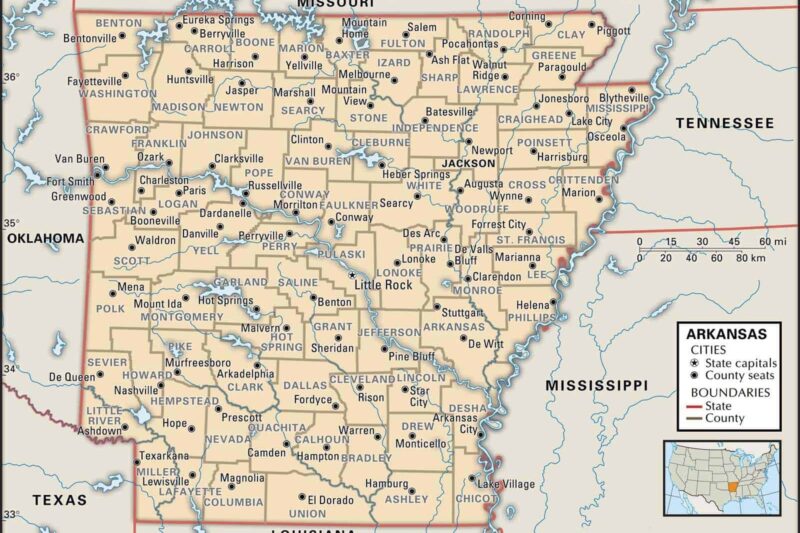Arkansas County Map Printable