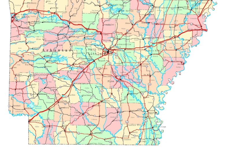 Printable Map Of Arkansas