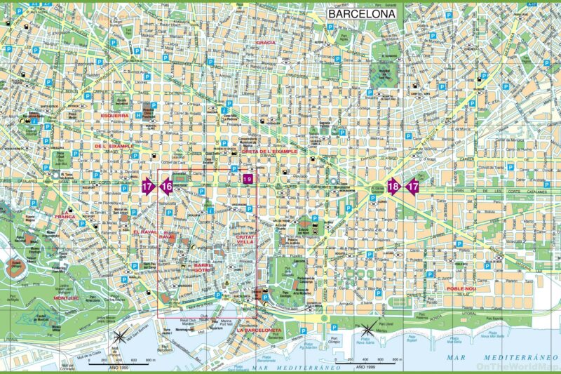 City Map Of Barcelona Printable