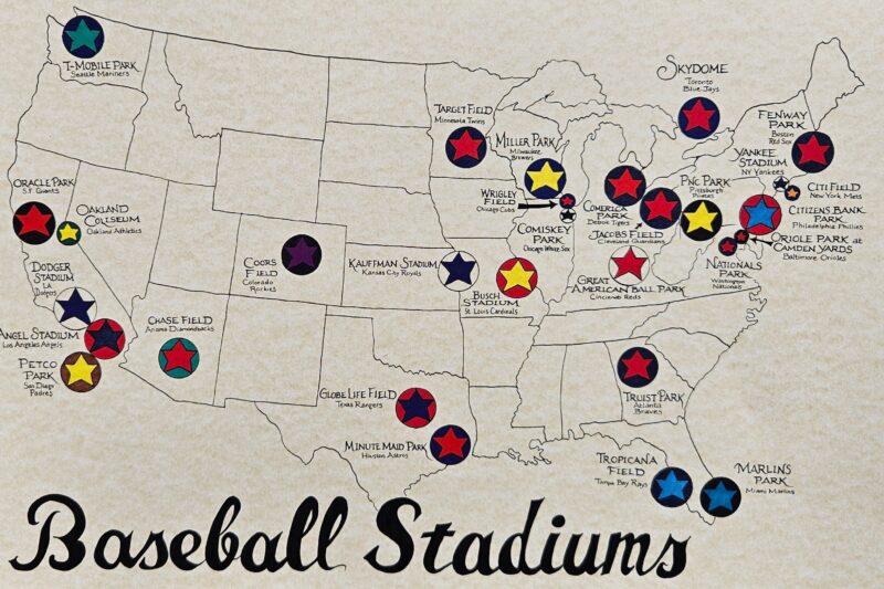 Printable Map Of Mlb Stadiums