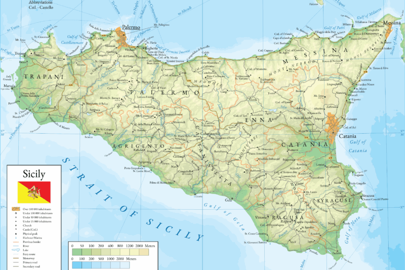 Printable Map Of Sicily