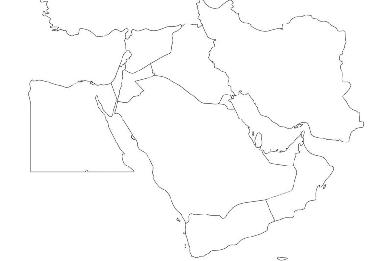 Blank Printable Map Middle East Free