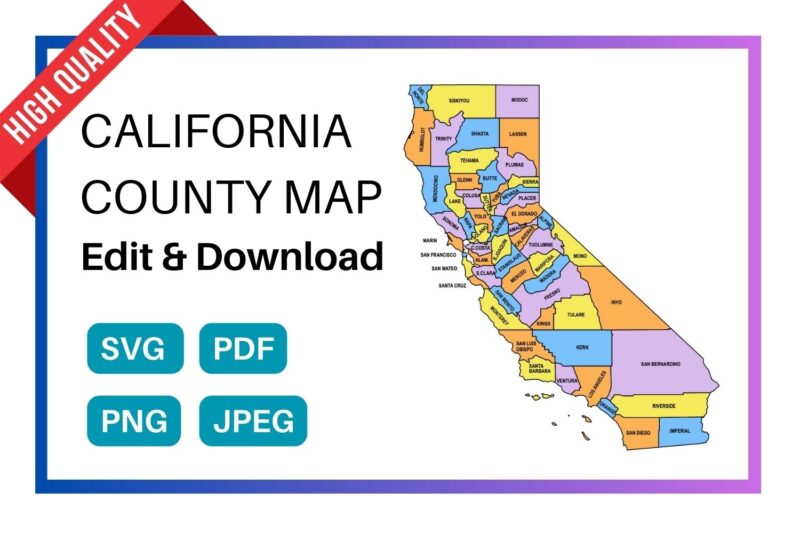 Printable California County Map