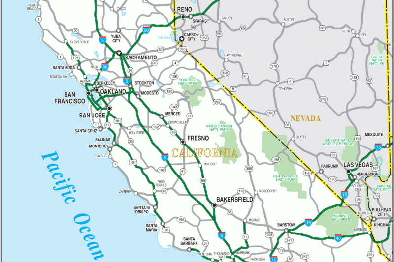 Printable California Road Map