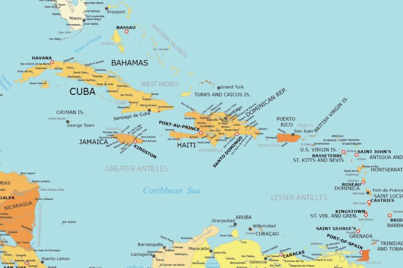 Printable Map Of The Caribbean