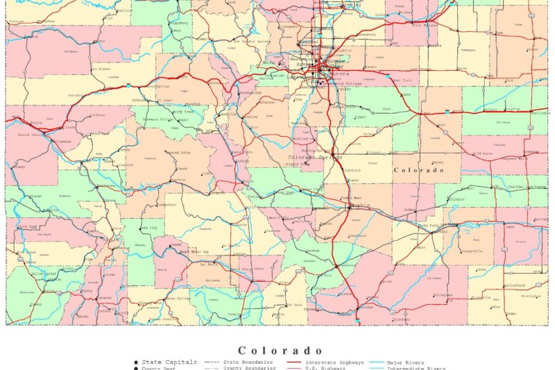 Printable Map Colorado