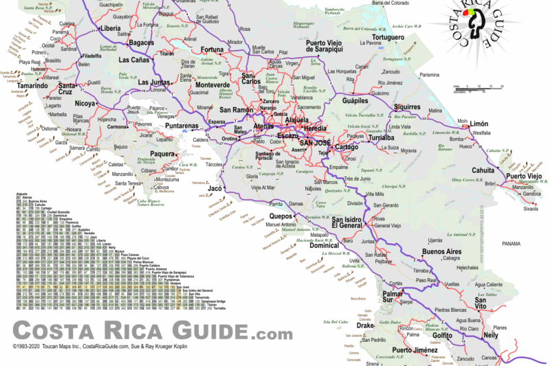 Costa Rica Printable Map