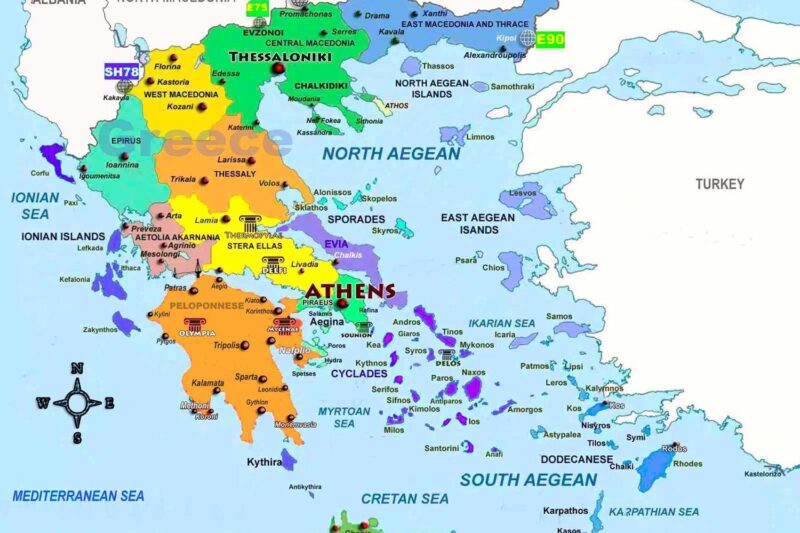 Printable Map Of Greece