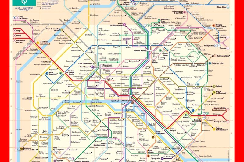 Printable Paris Metro Map
