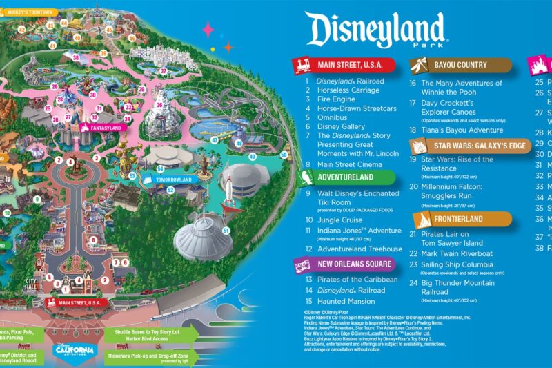 Disneyland California Printable Map