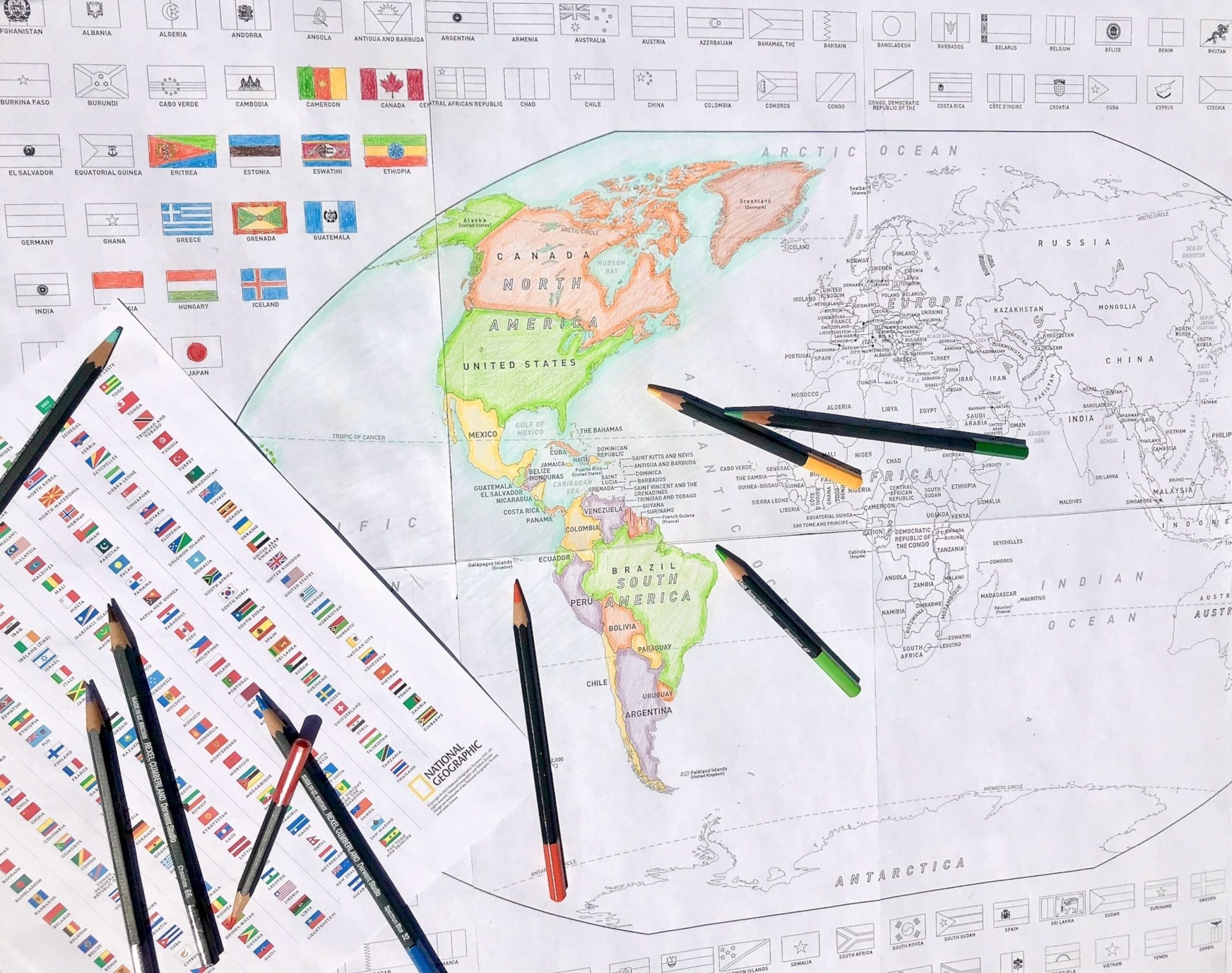 Printable Coloring World Map
