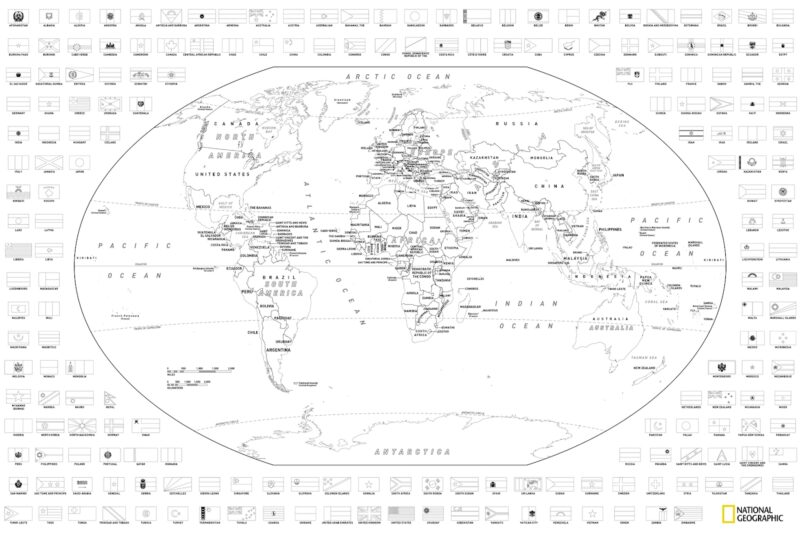 Coloring World Map Printable