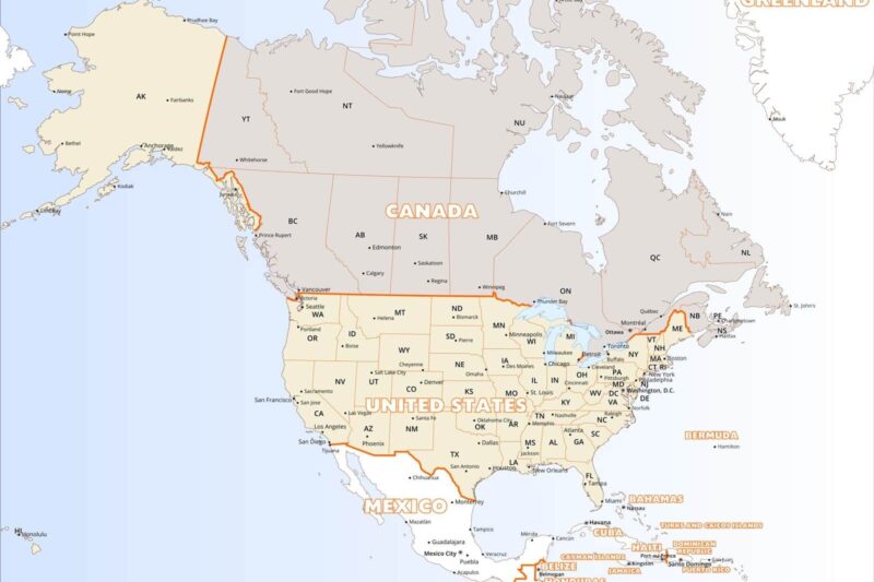 Printable North America Map