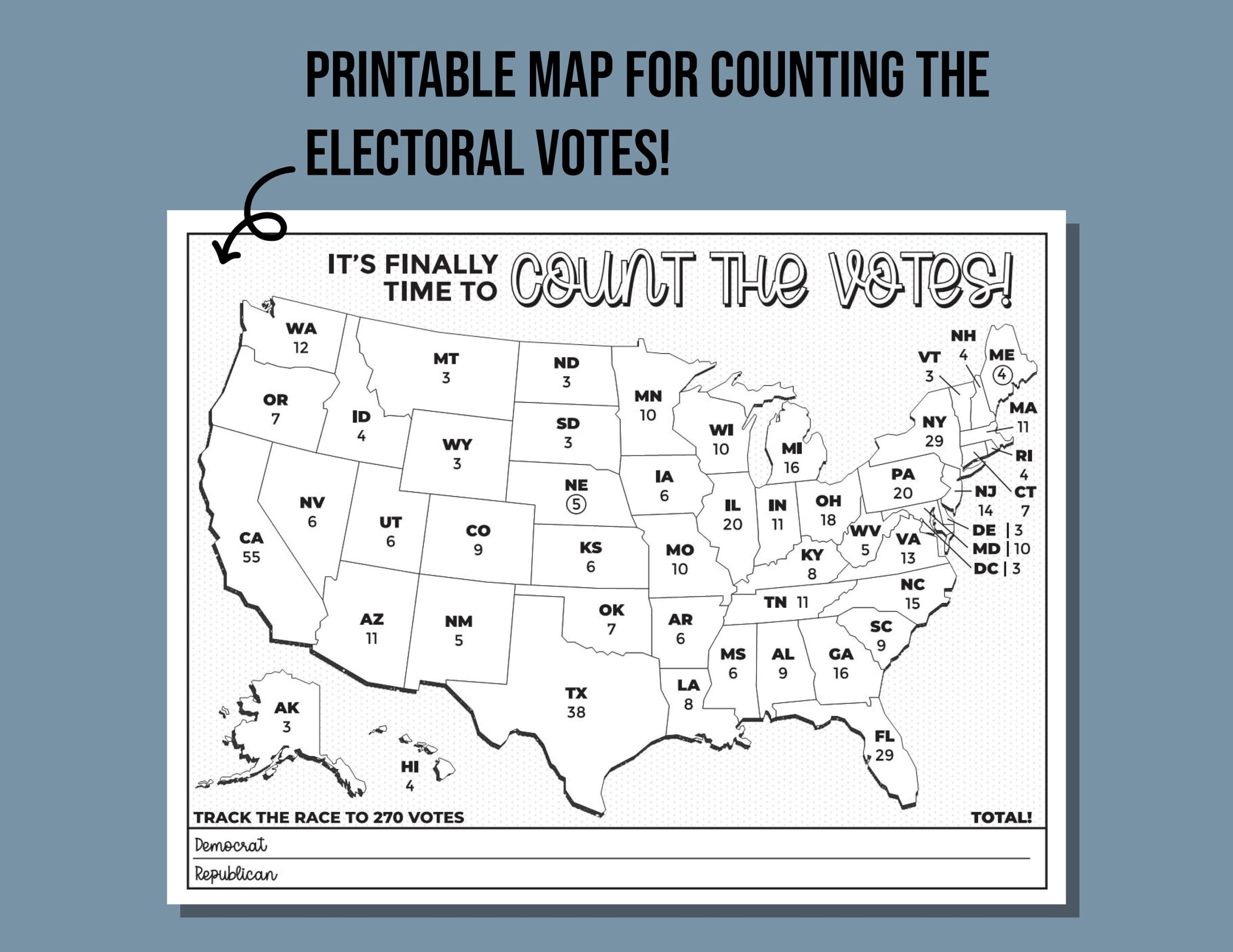 Printable Electoral College Map