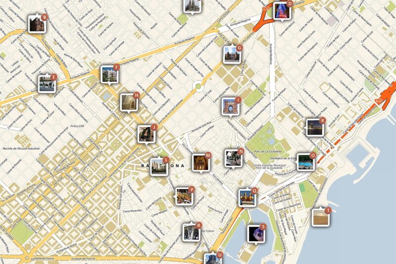 Barcelona City Map Printable