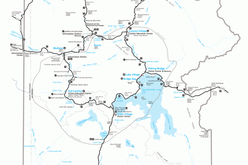 Yellowstone Printable Map