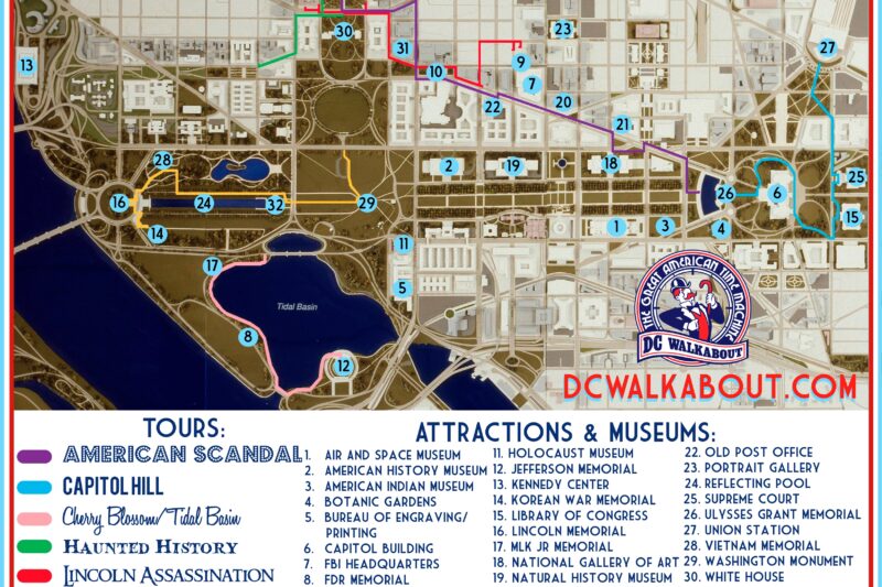 Washington Dc Sightseeing Map Printable