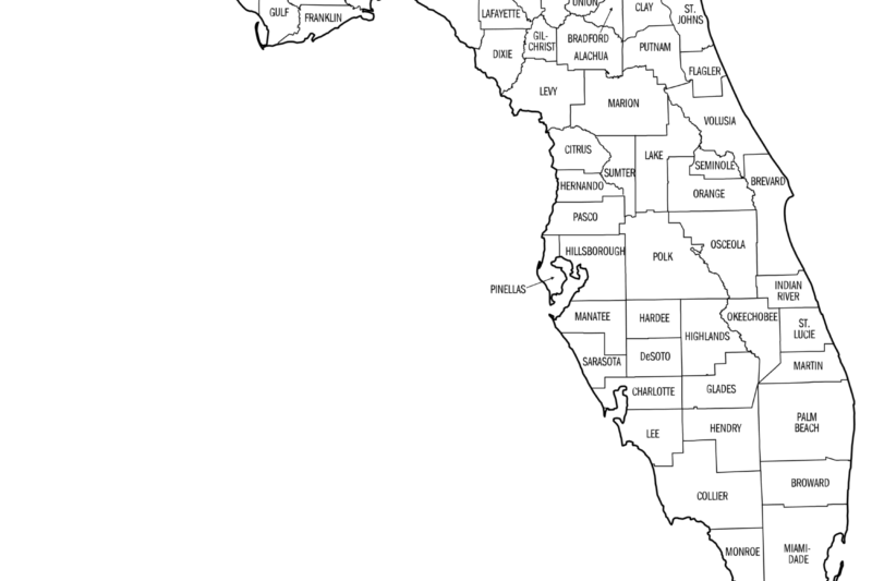 Florida Map By County Printable
