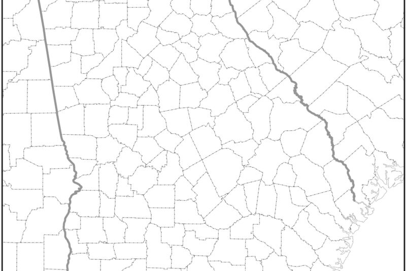 Free Printable Blank Map Of Georgia