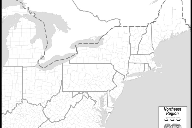 Northeast Us Map Printable