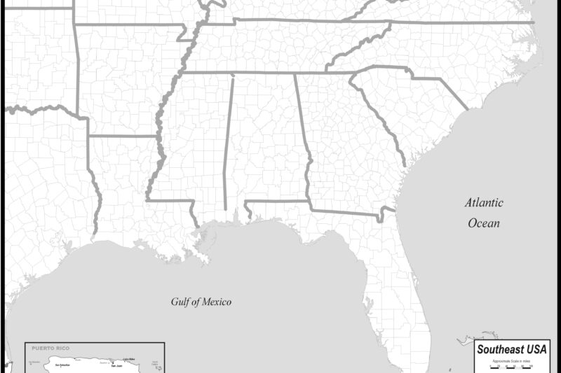 Printable Map Of Southeastern United States