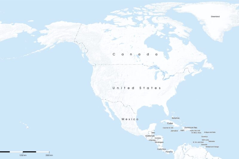 Free Printable North America Map