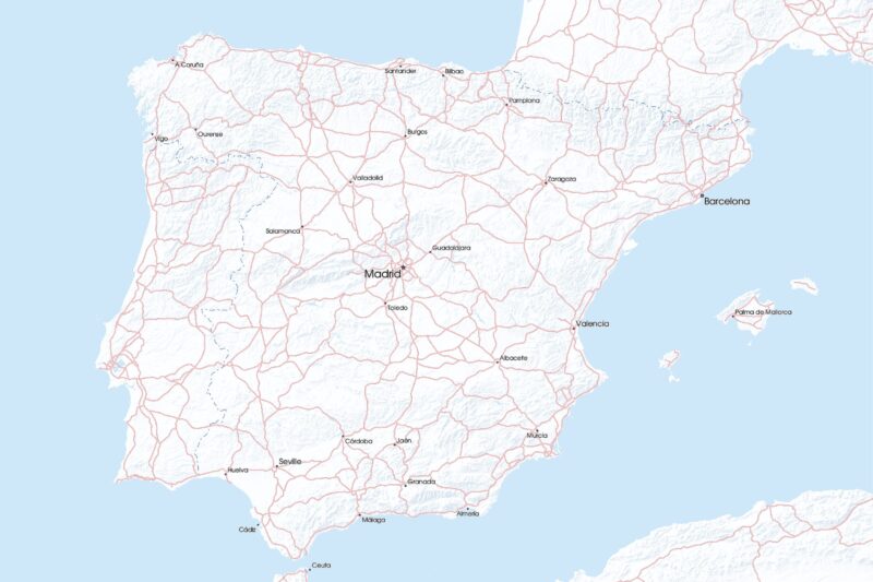 Printable Map Of Spain And Portugal