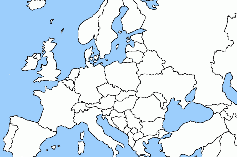 Free Printable Map Of Europe Blank