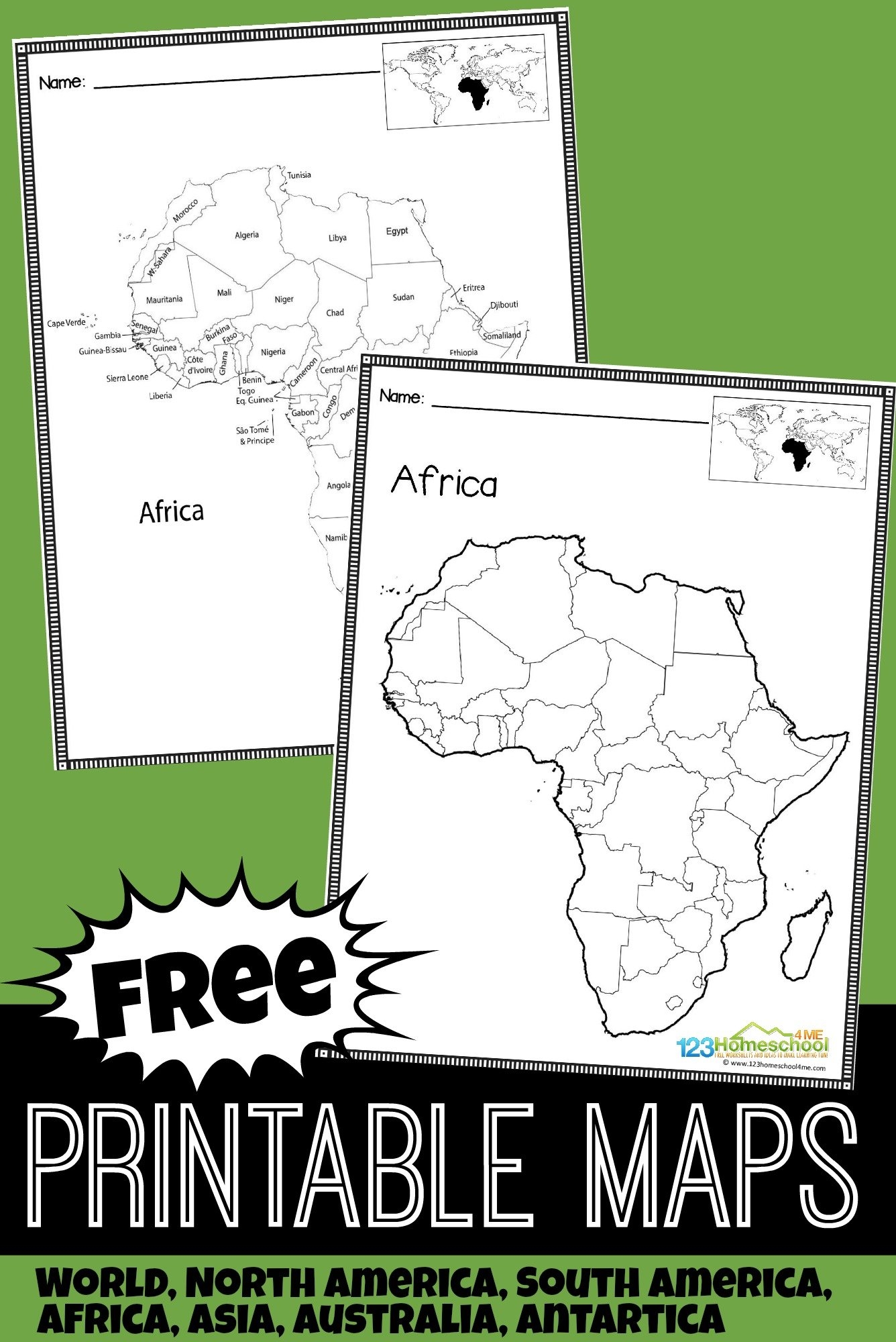 Free Printable Blank Map Of Africa