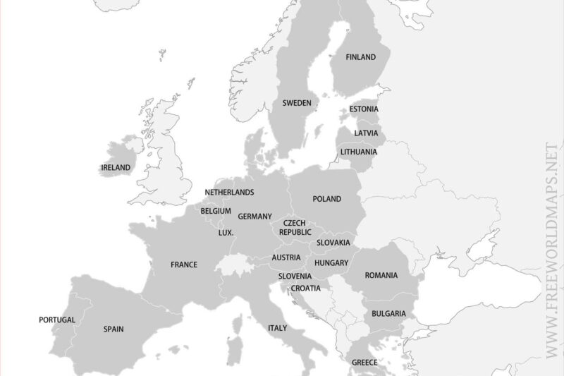 Free Printable Map Of Europe