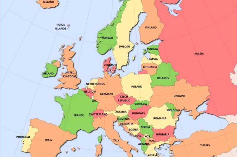 Printable European Map