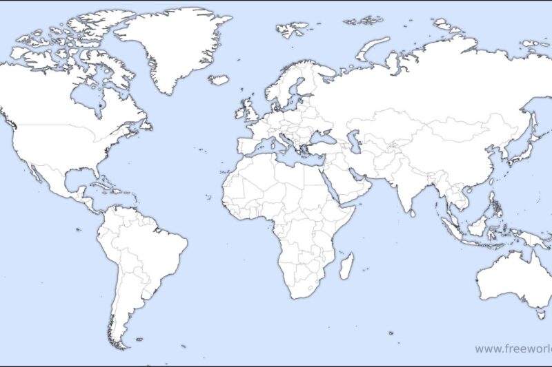 World Map With Countries Printable