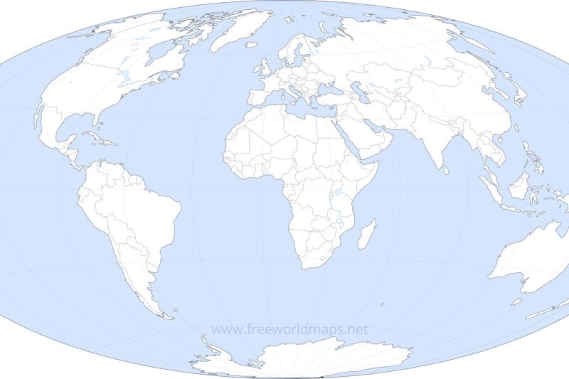 Free Printable Flat World Map Blank