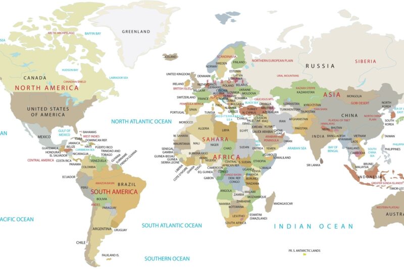 High Resolution Printable World Map