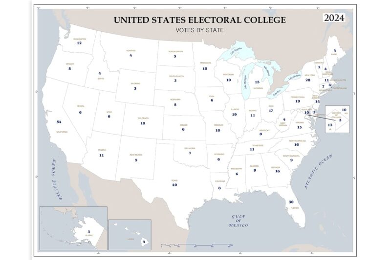 Electoral College Map Blank Printable