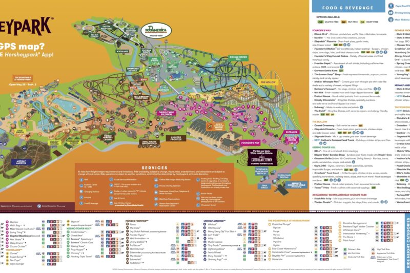 Printable Hershey Park Map