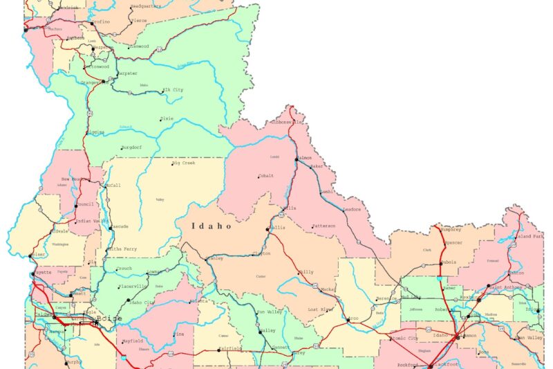 Printable Map Of Idaho