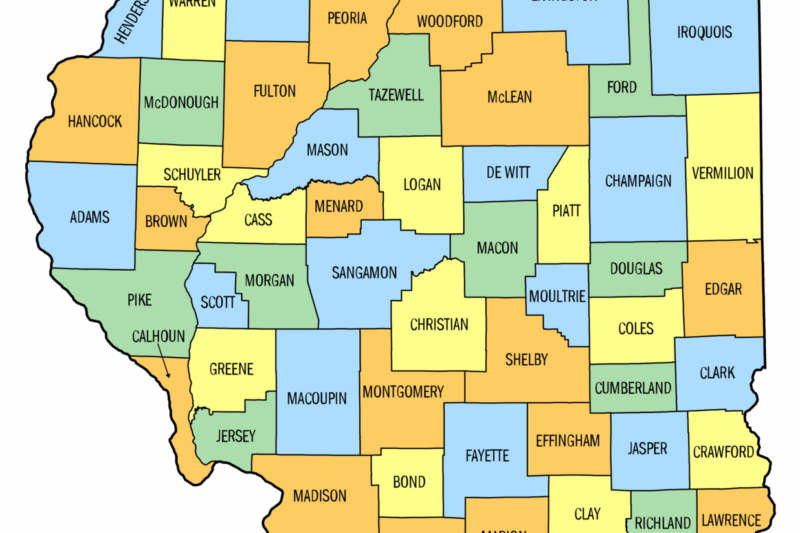 Illinois County Map Printable