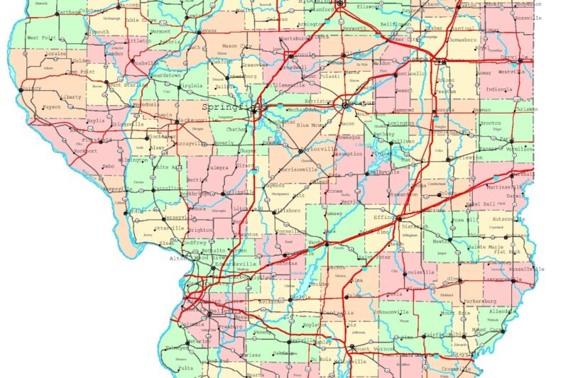 Printable Map Of Illinois