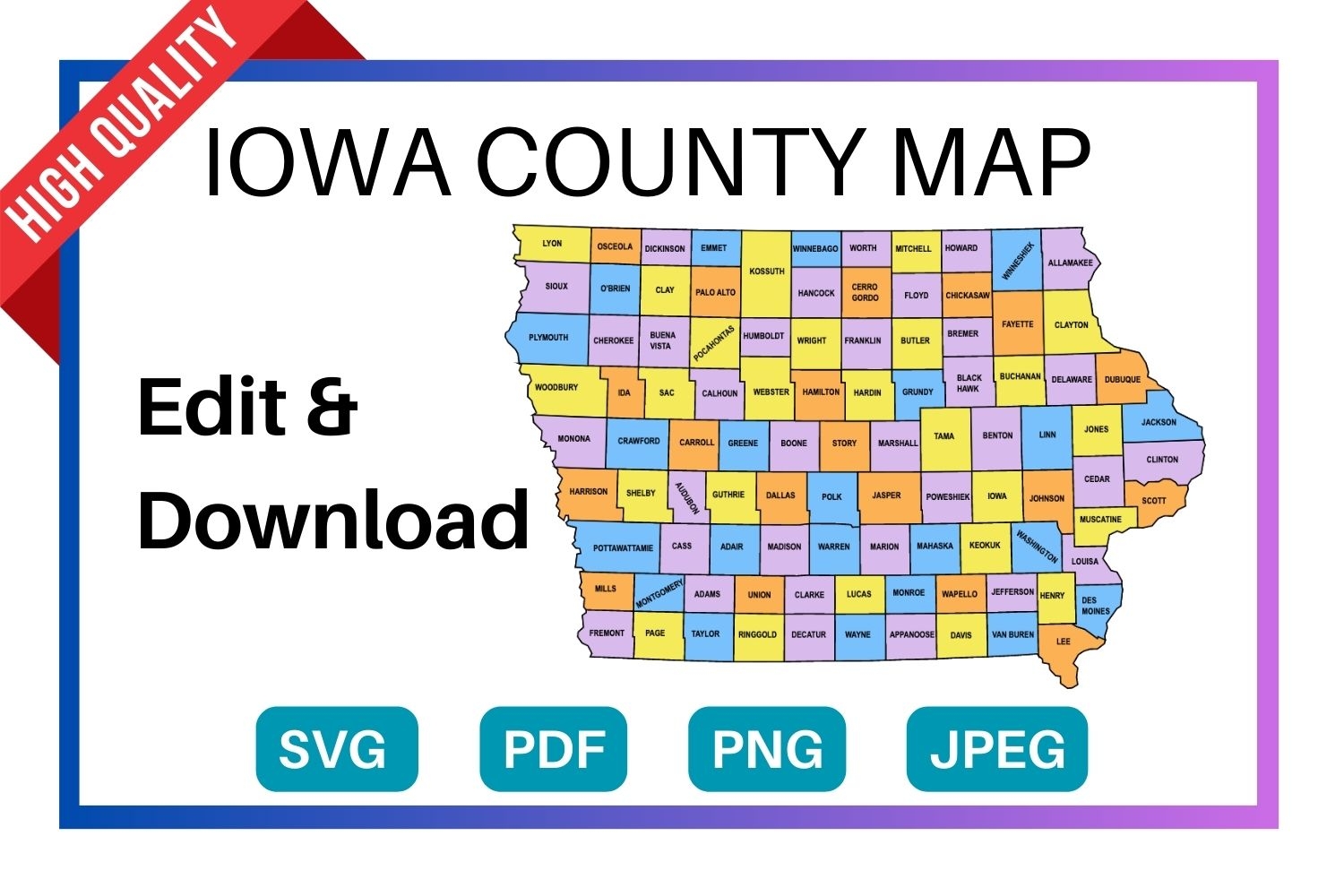 Printable Iowa Map