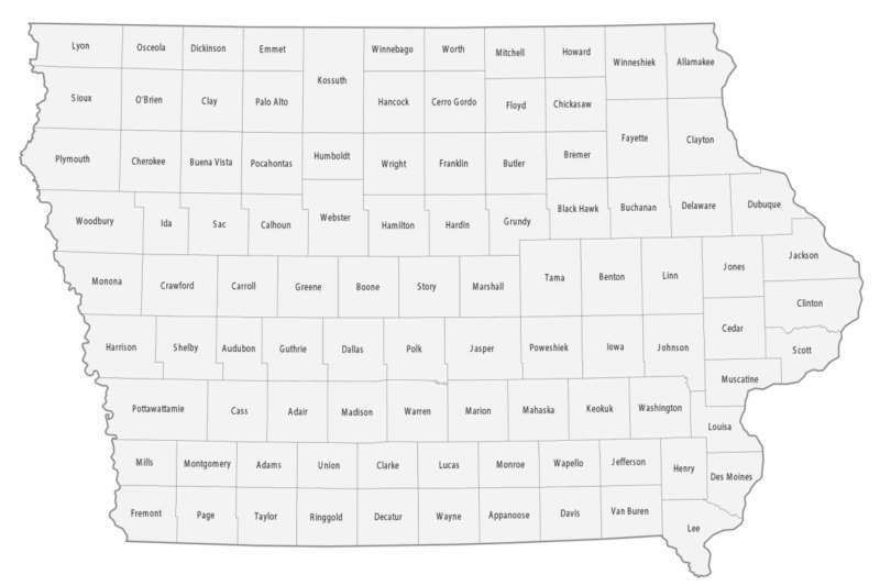 Printable Iowa County Map